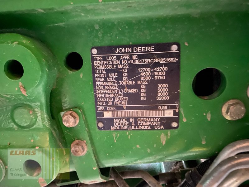 Traktor del tipo John Deere 6175 R, Gebrauchtmaschine en Schwabhausen (Imagen 7)