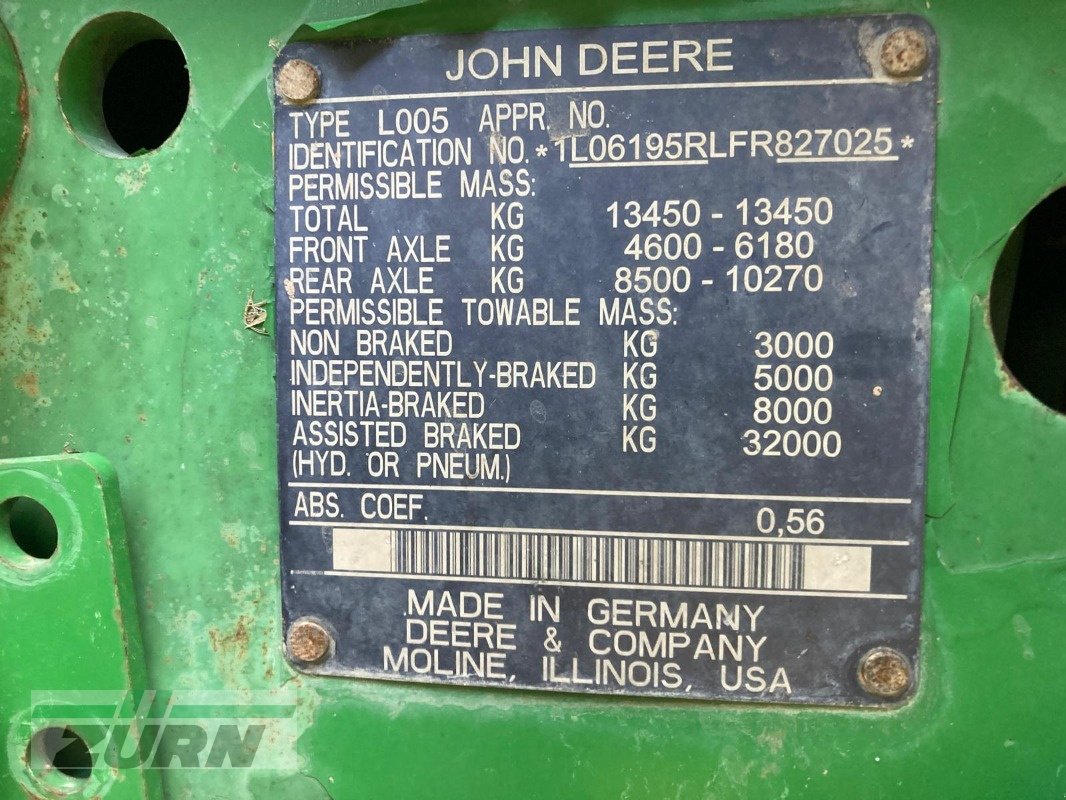 Traktor du type John Deere 6195R, Gebrauchtmaschine en Holzgünz - Schwaighausen (Photo 26)