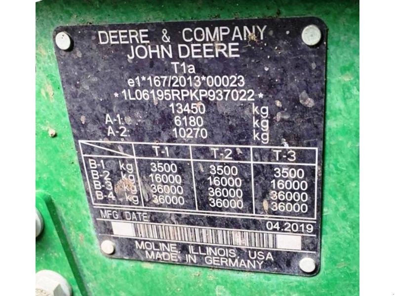 Traktor a típus John Deere 6195R, Gebrauchtmaschine ekkor: SAINT-GERMAIN DU PUY (Kép 10)