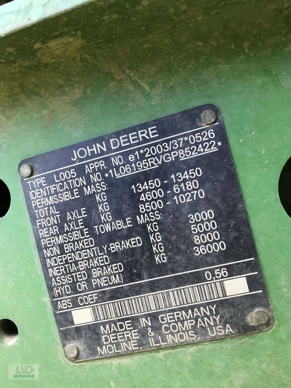 Traktor Türe ait John Deere 6195R, Gebrauchtmaschine içinde Alt-Mölln (resim 12)