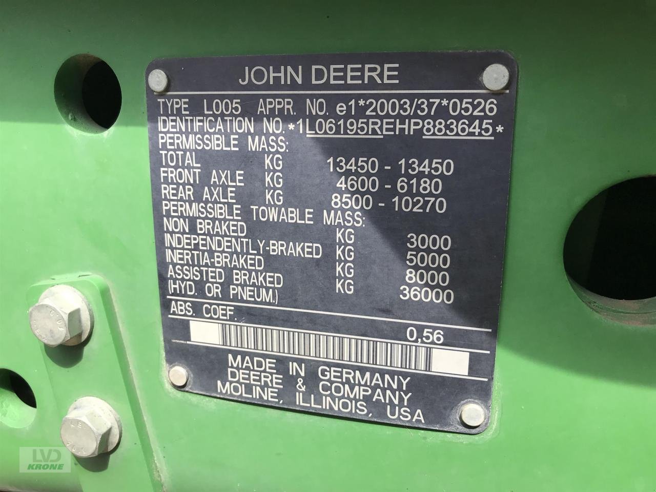 Traktor typu John Deere 6195R, Gebrauchtmaschine w Alt-Mölln (Zdjęcie 11)