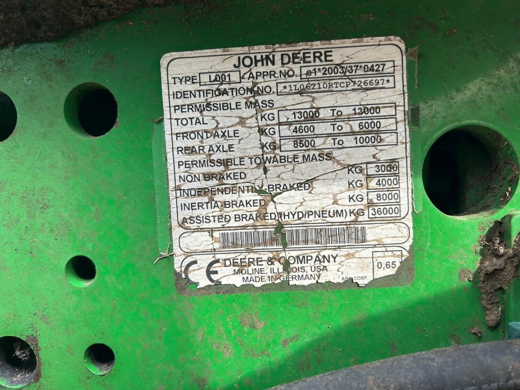 Traktor типа John Deere 6210R, Gebrauchtmaschine в Sittensen (Фотография 13)