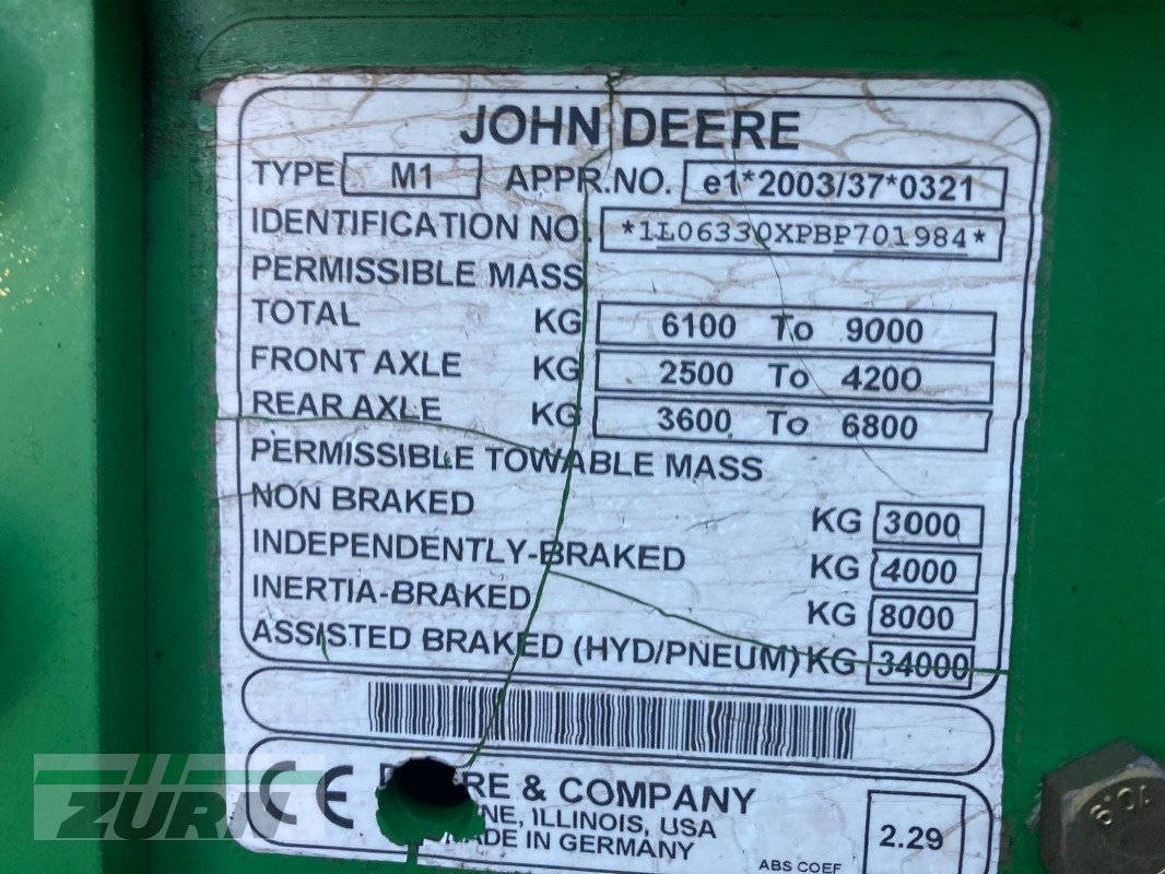 Traktor a típus John Deere 6330 Premium Kommunaltraktor, Gebrauchtmaschine ekkor: Kanzach (Kép 28)