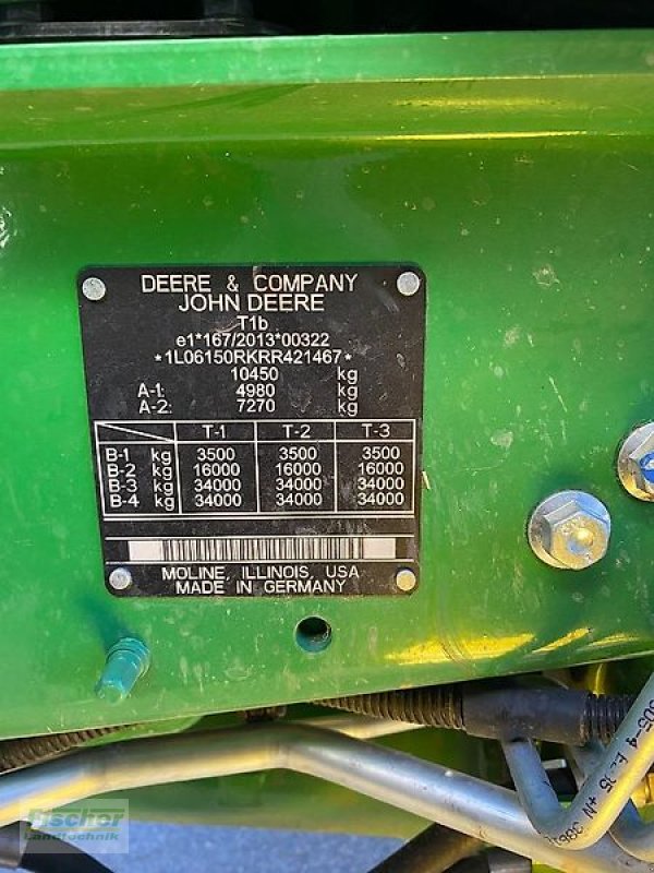 Traktor Türe ait John Deere 6R 150, Vorführmaschine içinde Kroppach (resim 17)