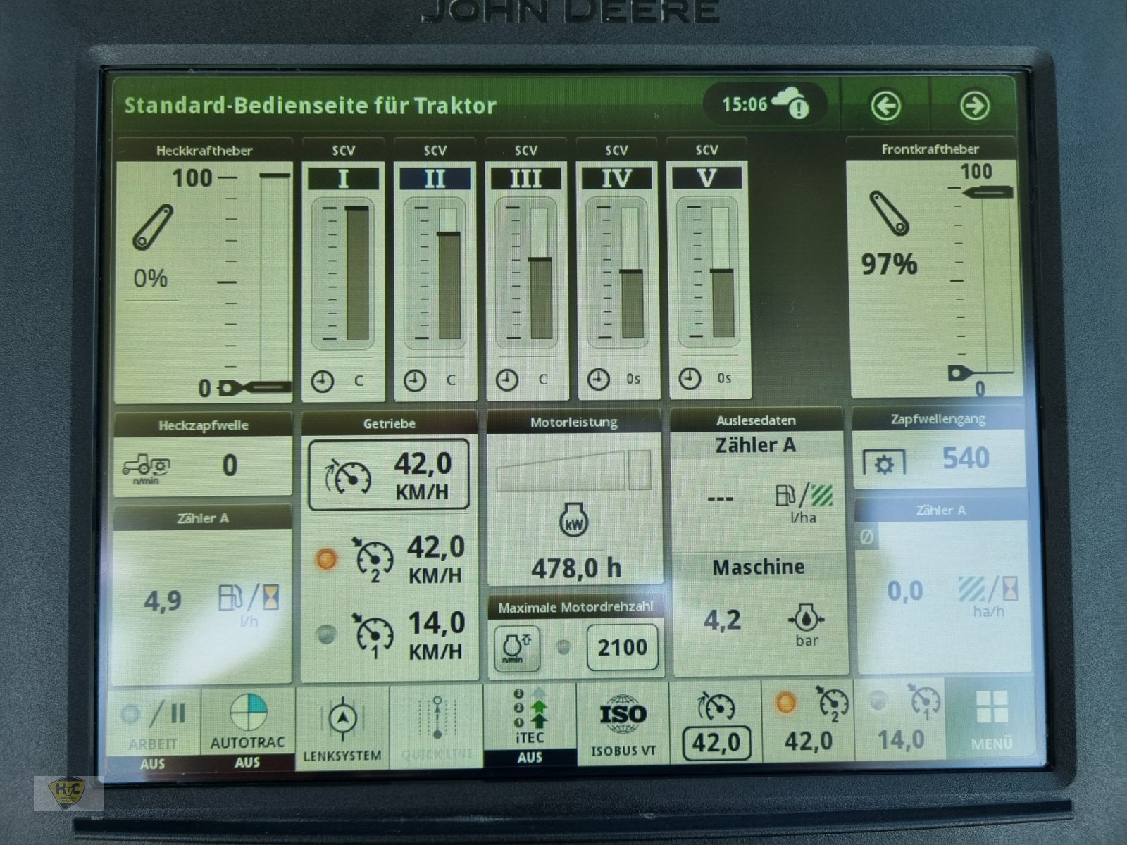 Traktor typu John Deere 6R 185 Pro AutoTrac, Gebrauchtmaschine v Willanzheim (Obrázok 14)