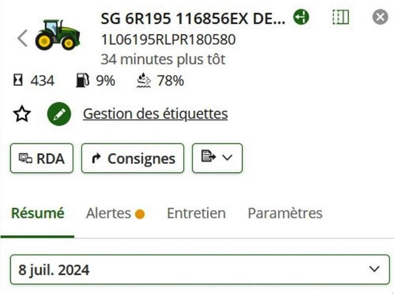 Traktor tip John Deere 6R 195, Gebrauchtmaschine in SAINT-GERMAIN DU PUY (Poză 9)