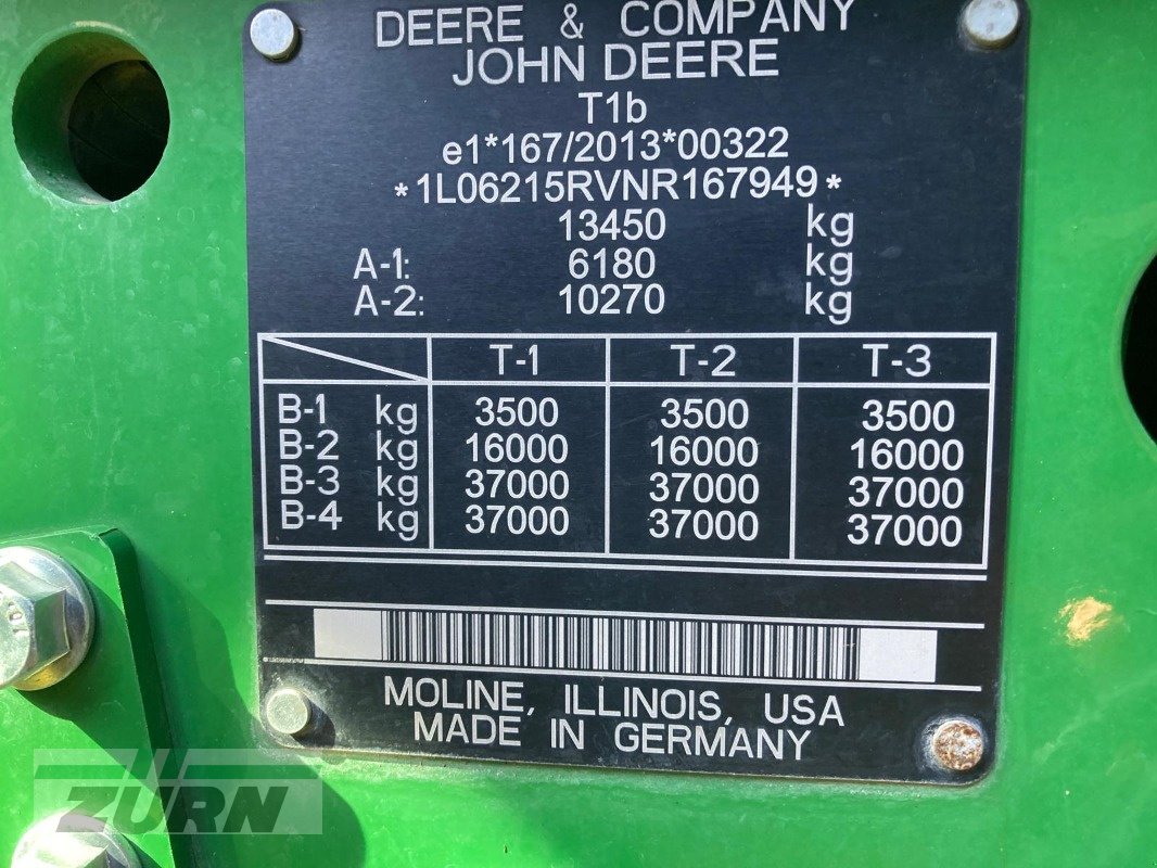 Traktor typu John Deere 6R 215, Gebrauchtmaschine w Kanzach (Zdjęcie 24)