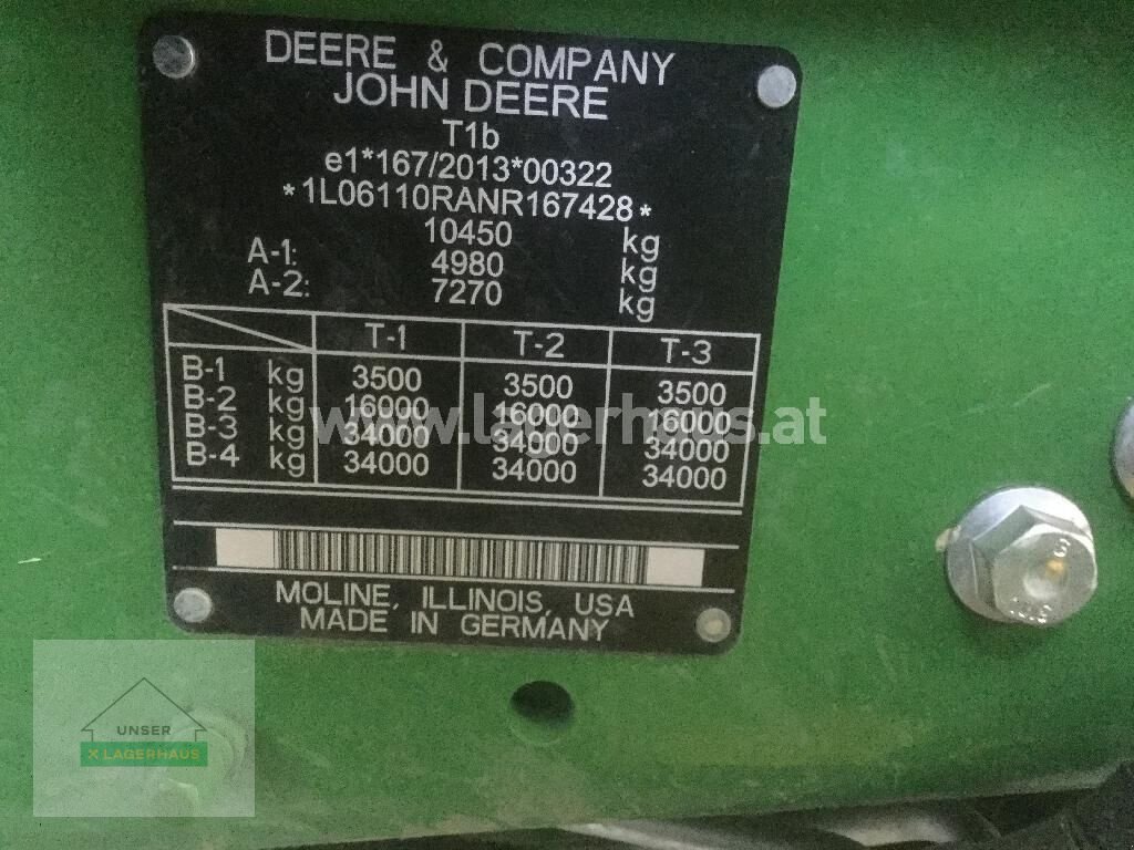 Traktor του τύπου John Deere 6R110, Gebrauchtmaschine σε Engerwitzdorf (Φωτογραφία 14)