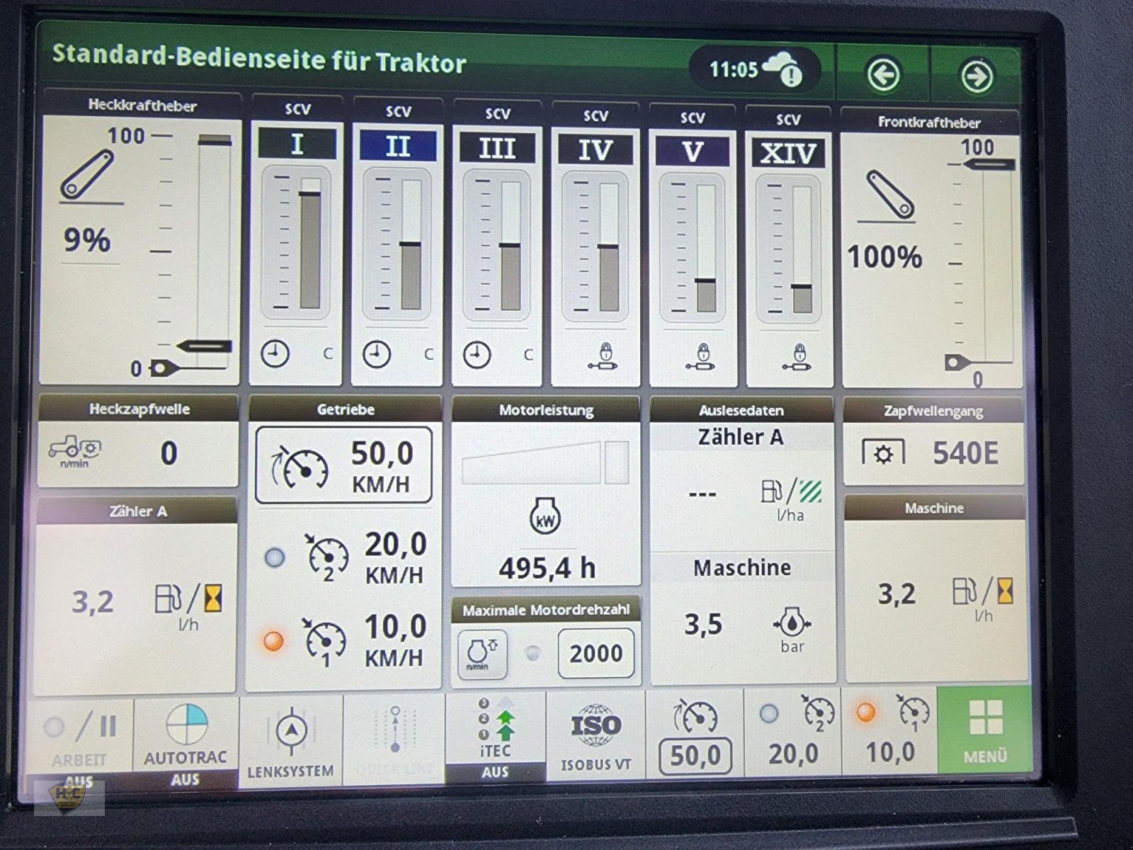 Traktor Türe ait John Deere 6R185 Pro Autotrac "Stollenbiss", Gebrauchtmaschine içinde Willanzheim (resim 14)