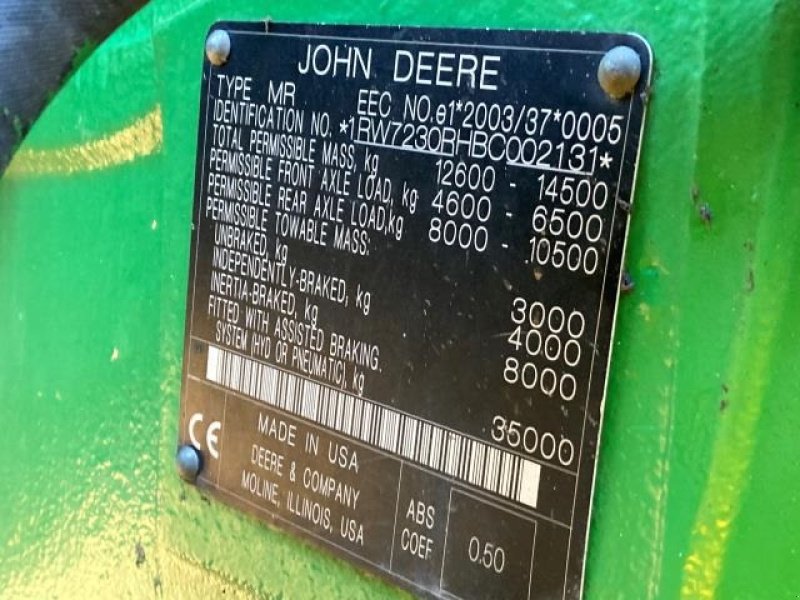 Traktor Türe ait John Deere 7230R, Gebrauchtmaschine içinde Bramming (resim 8)