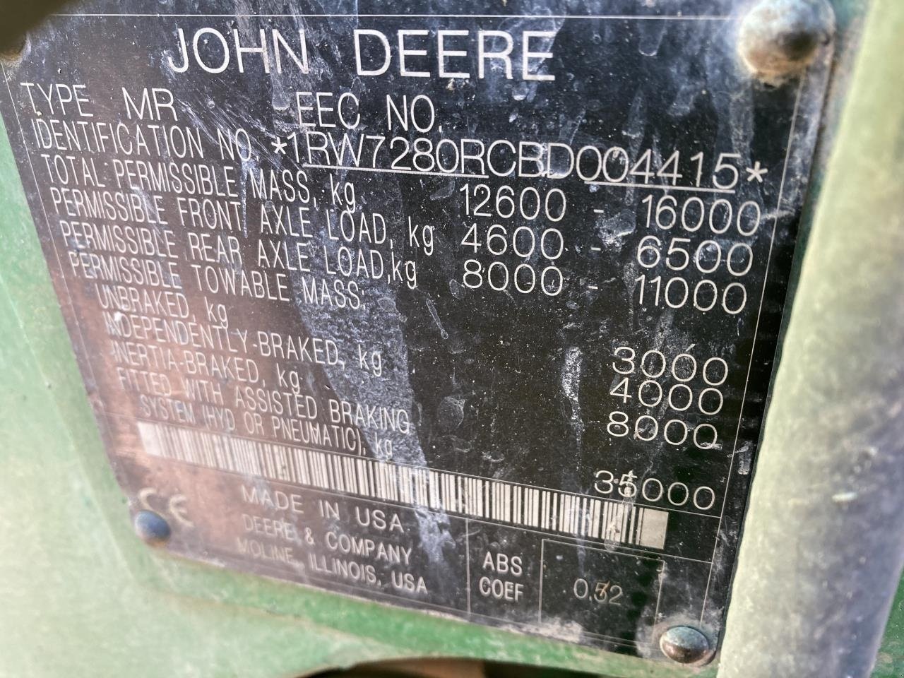 Traktor Türe ait John Deere 7280R, Gebrauchtmaschine içinde Næstved (resim 8)