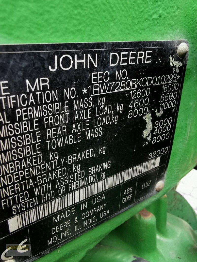 Traktor типа John Deere 7280R, Gebrauchtmaschine в Greven (Фотография 30)