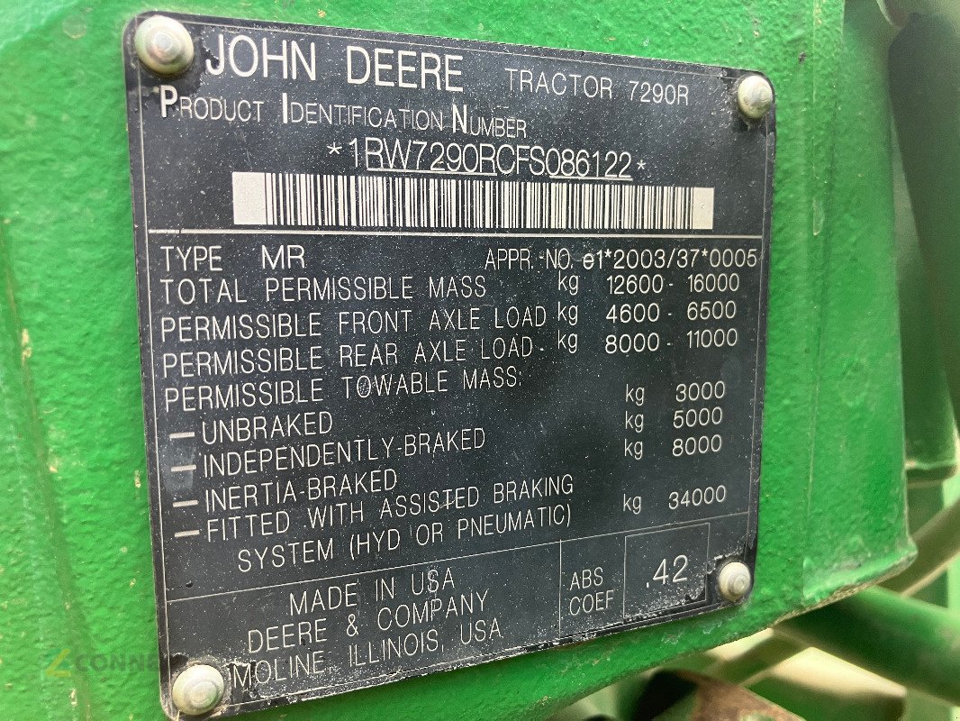 Traktor des Typs John Deere 7290R, Gebrauchtmaschine in Sonnewalde (Bild 9)