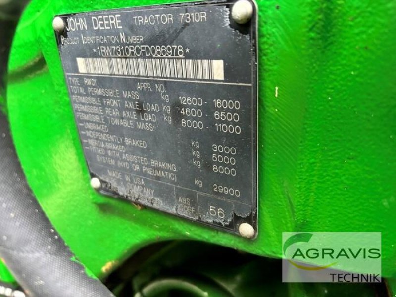 Traktor Türe ait John Deere 7310 R AUTO POWR, Gebrauchtmaschine içinde Meppen (resim 5)