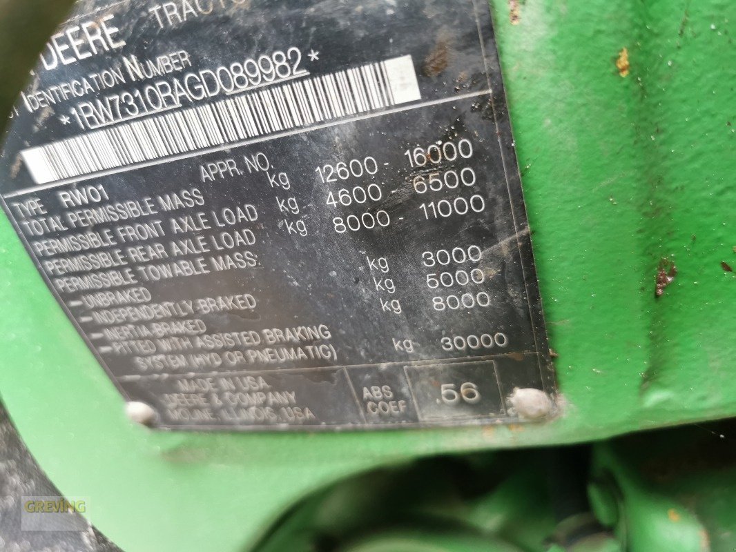 Traktor des Typs John Deere 7310R, Gebrauchtmaschine in Greven (Bild 25)