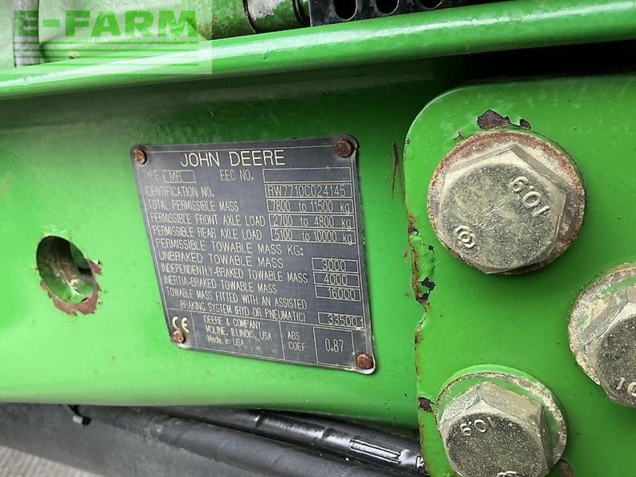 Traktor typu John Deere 7710 tractor (st21061), Gebrauchtmaschine w SHAFTESBURY (Zdjęcie 17)