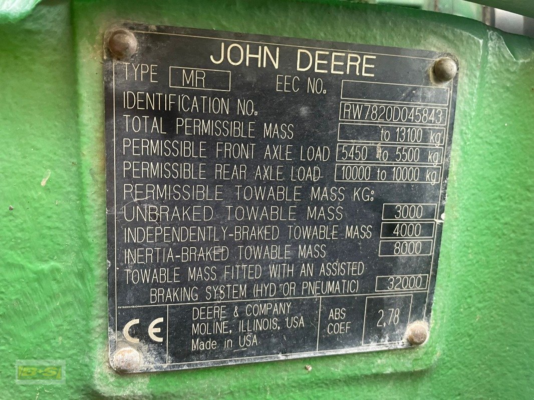 Traktor Türe ait John Deere 7820 ALLRAD TRAKTOR, Gebrauchtmaschine içinde Neustadt Dosse (resim 2)