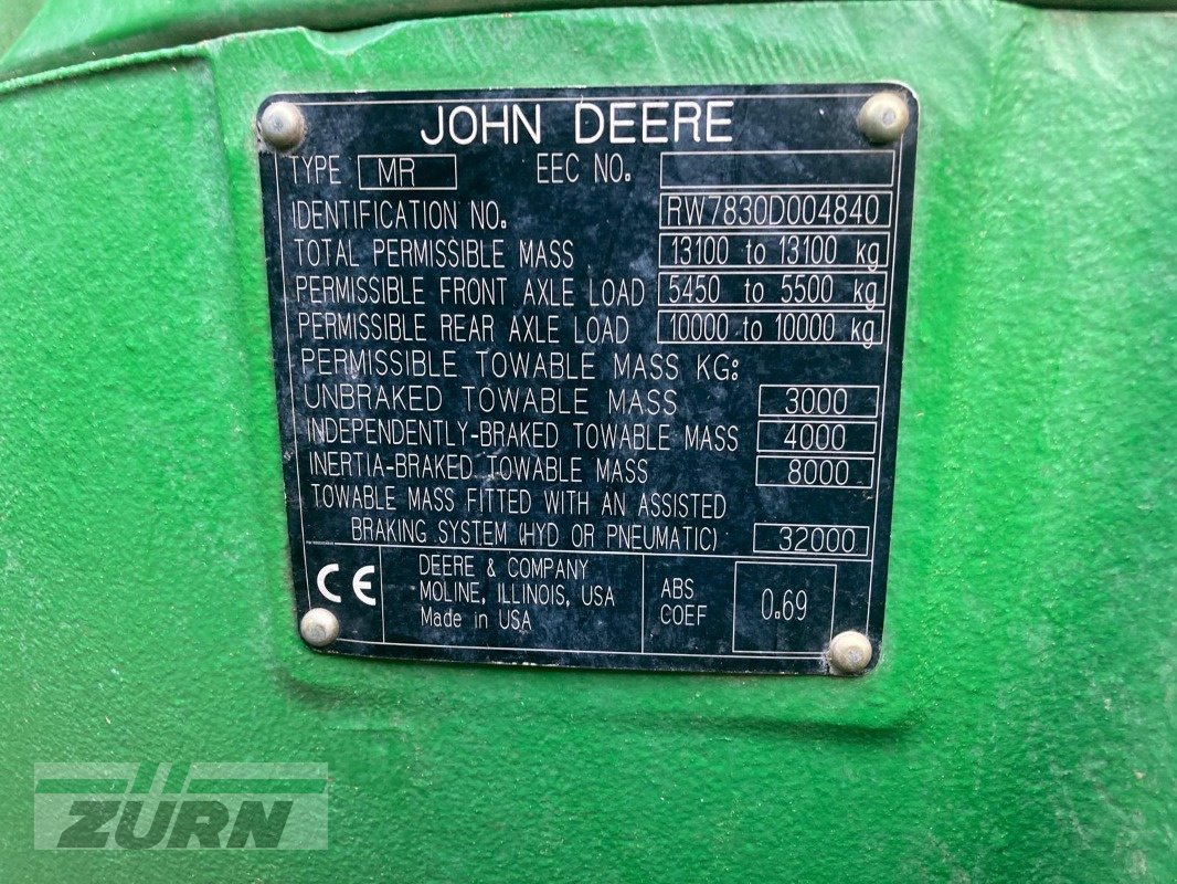 Traktor typu John Deere 7830, Gebrauchtmaschine v Holzgünz - Schwaighausen (Obrázek 26)