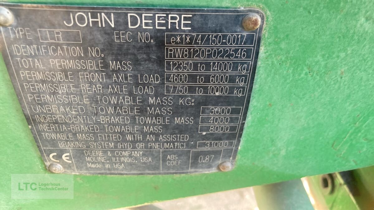 Traktor του τύπου John Deere 8120, Gebrauchtmaschine σε Korneuburg (Φωτογραφία 20)