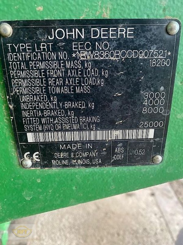 Traktor a típus John Deere 8360 RT, Gebrauchtmaschine ekkor: Halle (Saale) (Kép 10)