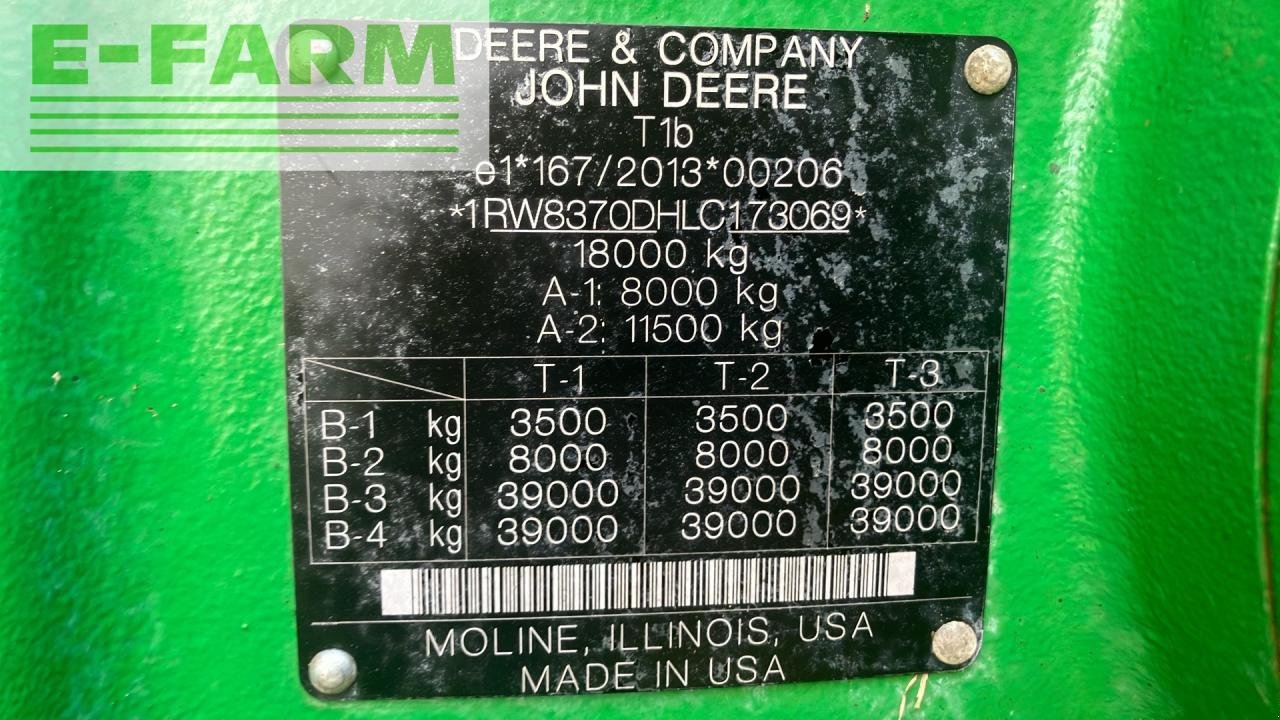 Traktor typu John Deere 8R 370, Gebrauchtmaschine w REDLHAM (Zdjęcie 14)