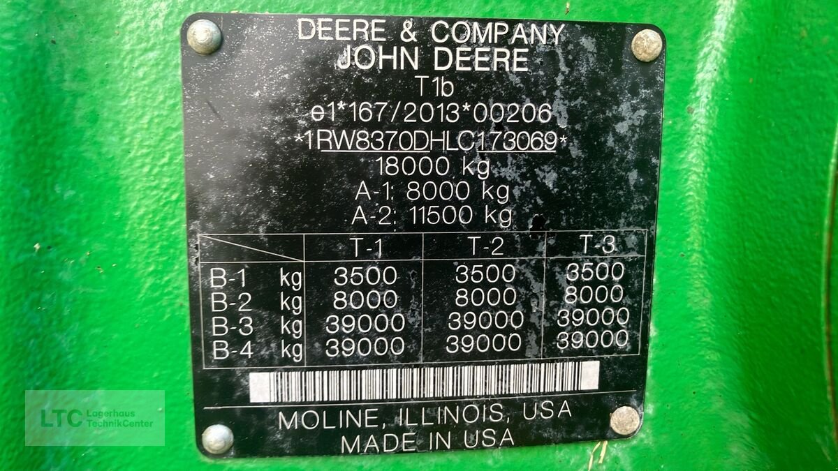 Traktor des Typs John Deere 8R 370, Gebrauchtmaschine in Redlham (Bild 21)