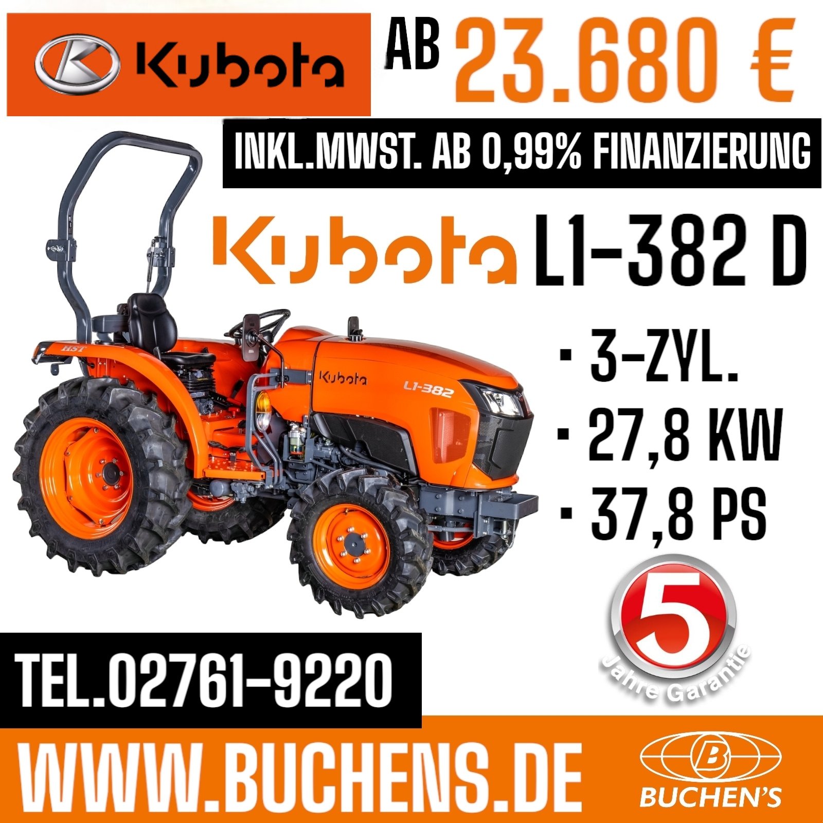 Traktor tipa Kubota L1-382D, Neumaschine u Olpe (Slika 1)