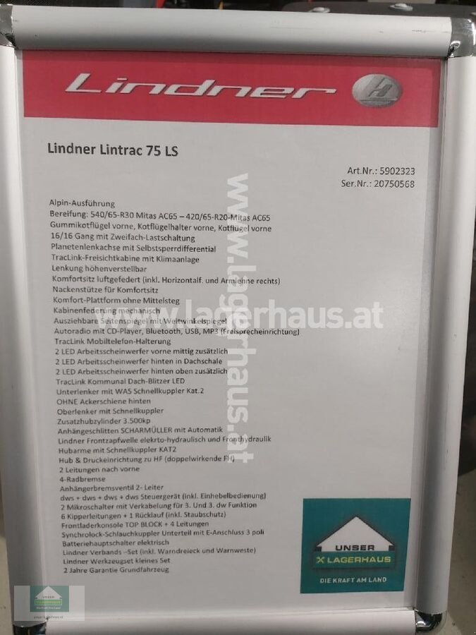 Traktor a típus Lindner LINTRAC 75 LS, Neumaschine ekkor: Klagenfurt (Kép 2)