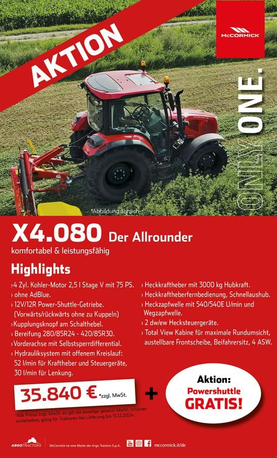 Traktor van het type McCormick X4.080, Neumaschine in Oberweidelham (Foto 2)