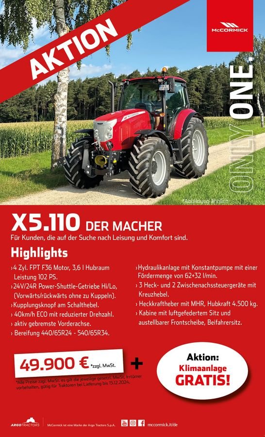 Traktor tip McCormick X5.110, Neumaschine in Oberweidelham (Poză 2)