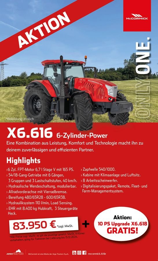 Traktor des Typs McCormick X6.616 XtraShift, Neumaschine in Oberweidelham (Bild 2)