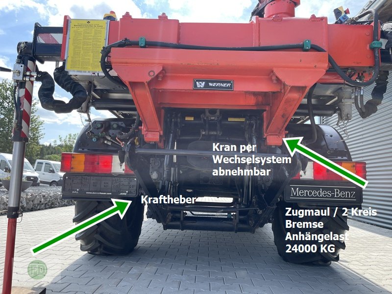 Traktor del tipo Mercedes-Benz Unimog U300 Agrar mit Kran , 1a Zustand , Rarität , 7500 kg, Gebrauchtmaschine en Hinterschmiding (Imagen 9)