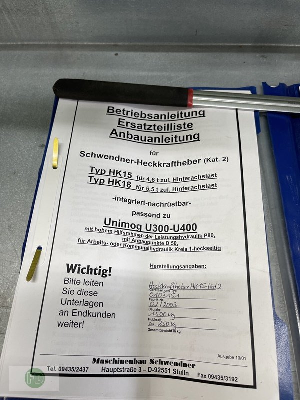 Traktor a típus Mercedes-Benz Unimog U300 Agrar mit Kran , 1a Zustand , Rarität , 7500 kg, Gebrauchtmaschine ekkor: Hinterschmiding (Kép 19)