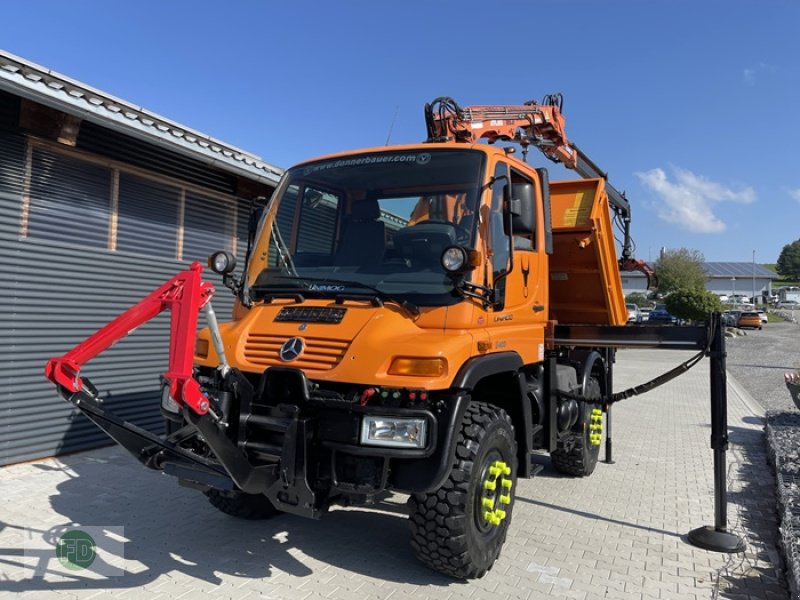 Traktor του τύπου Mercedes-Benz Unimog U400 mit Kran, Kipper, Zapfwelle, Funk, LOF Zulassung , 5x6 Kreis, Gebrauchtmaschine σε Hinterschmiding (Φωτογραφία 12)