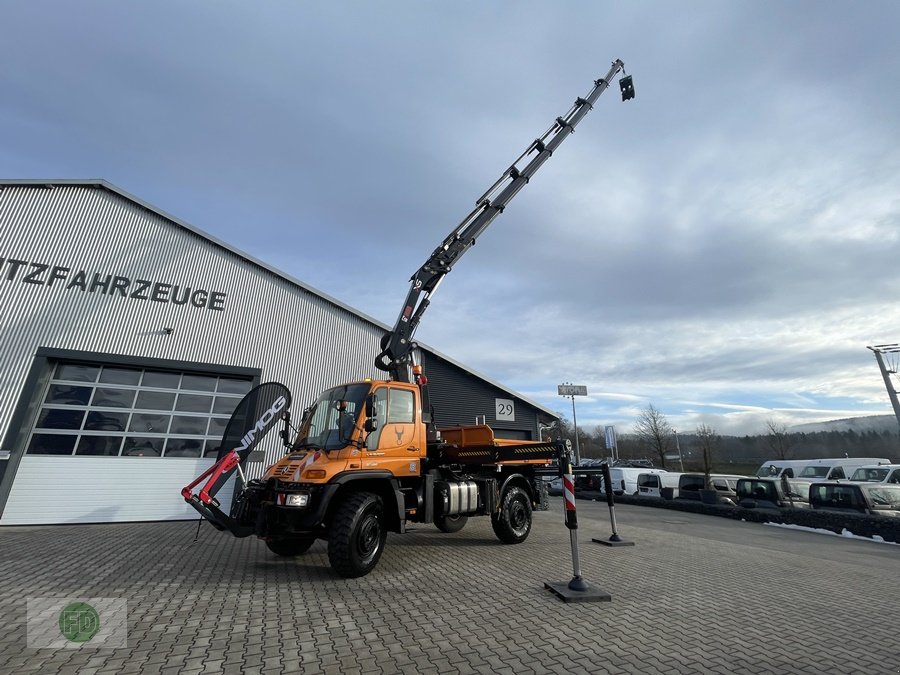 Traktor Türe ait Mercedes-Benz Unimog U500 mit Mega Kran, Hiab 288 , 5x6 Kreis, Zapfwelle, Kipper, Automatik, Multitalent , Einzigartig, Gebrauchtmaschine içinde Hinterschmiding (resim 9)