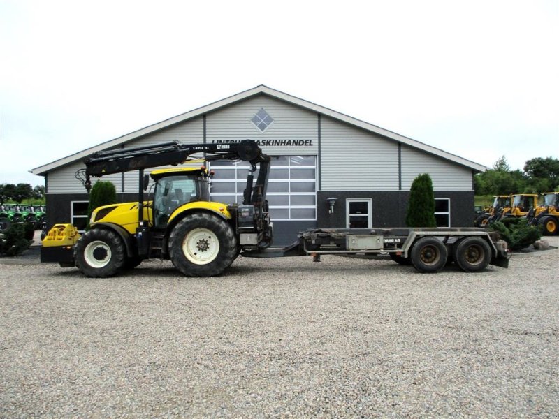 Traktor typu New Holland T7.230 AutoCommand med HIAB X-Hipro 192 kran og Hvamø containervogn, Gebrauchtmaschine w Lintrup (Zdjęcie 1)