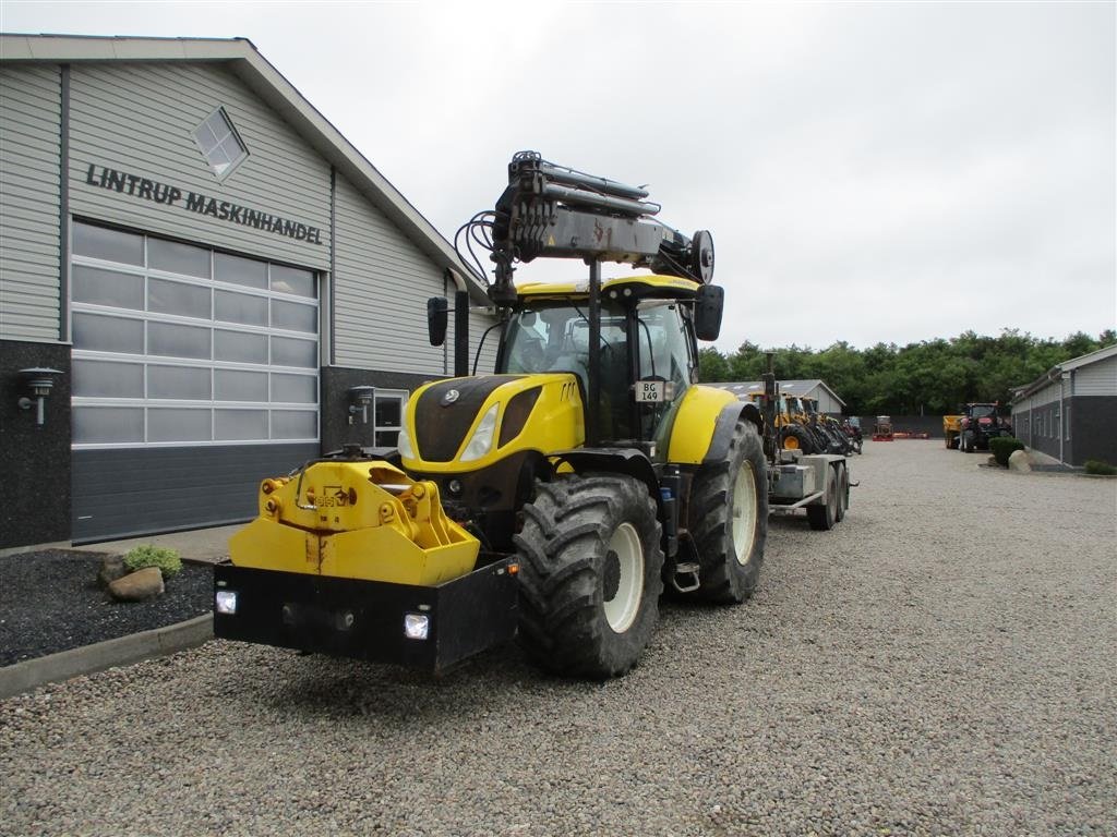 Traktor tip New Holland T7.230 AutoCommand med HIAB X-Hipro 192 kran og Hvamø containervogn, Gebrauchtmaschine in Lintrup (Poză 4)