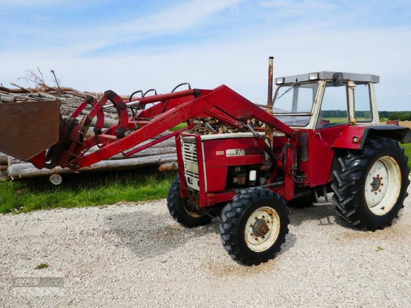 Traktor of the type Steyr 870 Allr. mit Kabine und Frontlader mit hydraulischer Gerätebetätigung. Einsatzbereit!, Gebrauchtmaschine in Langenzenn