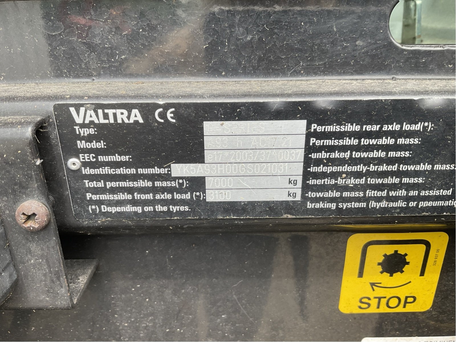 Traktor типа Valtra A 93, Gebrauchtmaschine в Wittingen (Фотография 15)