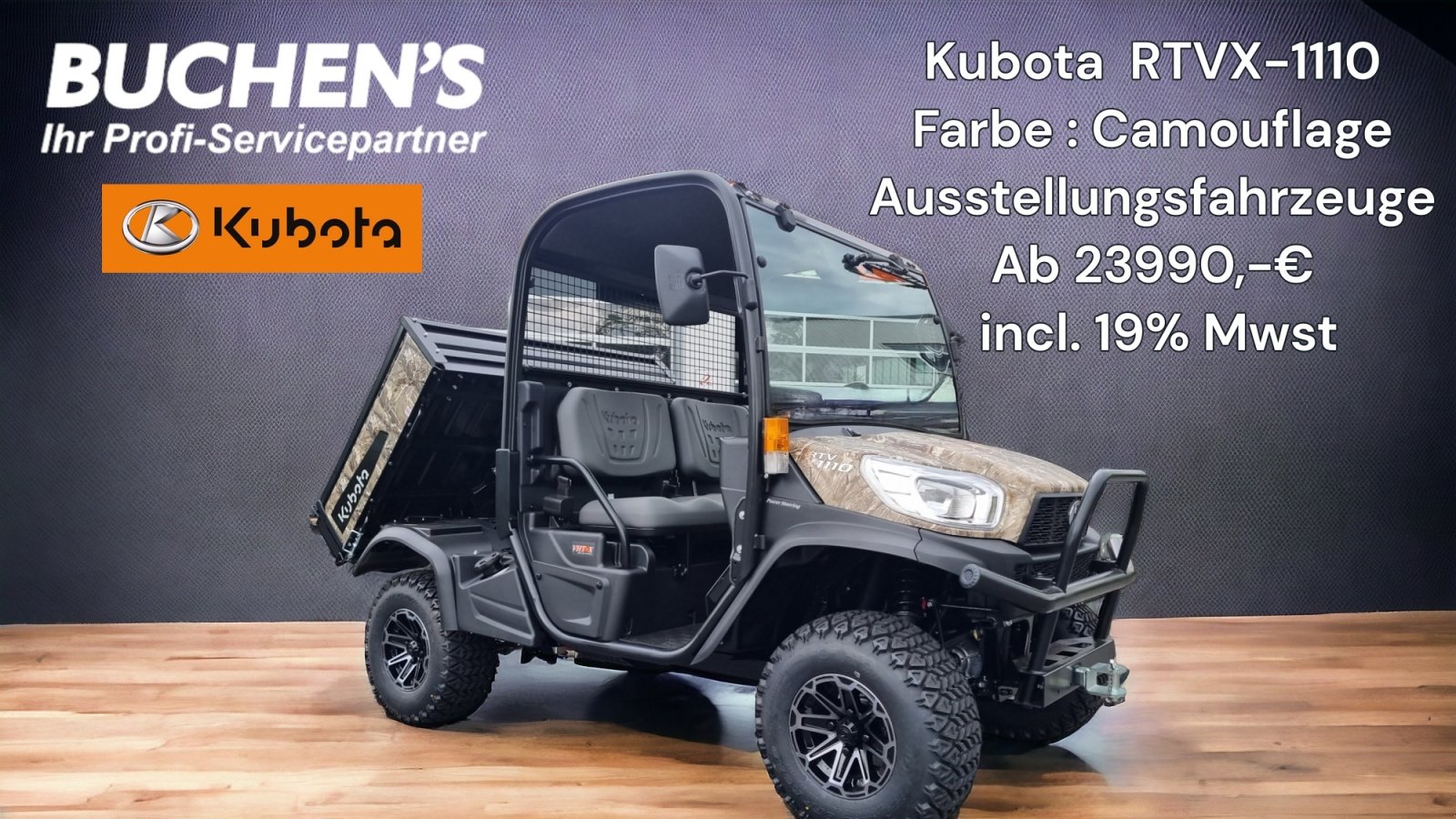 Transportfahrzeug Türe ait Kubota RTVX-1110 Camouflage, Neumaschine içinde Olpe (resim 11)