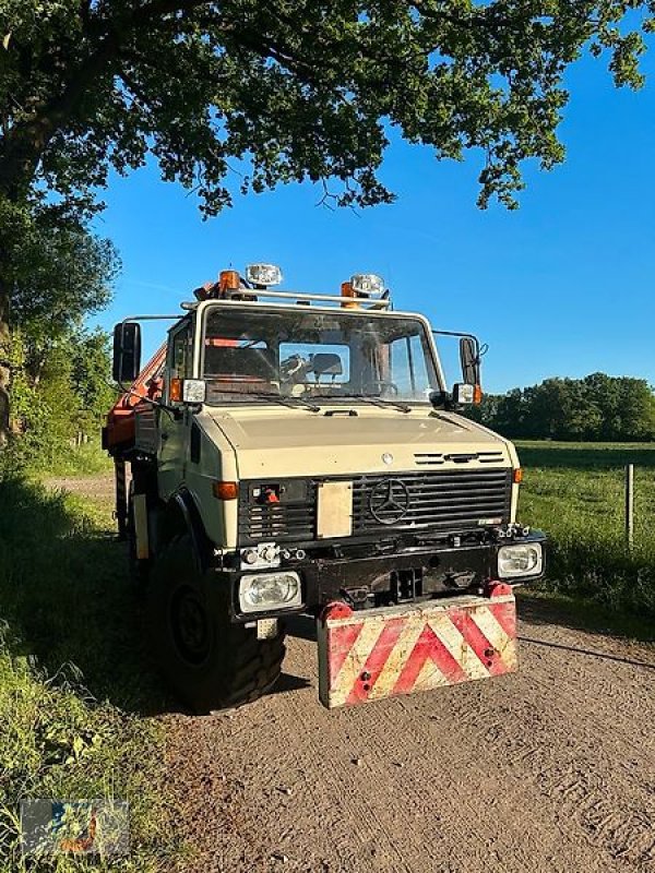 Unimog типа Mercedes-Benz U1400 427/10 Atlas Kran 10.5 M Hydraulik OM366 A Platte 3, Gebrauchtmaschine в Fitzen (Фотография 2)