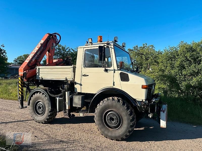 Unimog типа Mercedes-Benz U1400 427/10 Atlas Kran 10.5 M Hydraulik OM366 A Platte 3, Gebrauchtmaschine в Fitzen (Фотография 21)