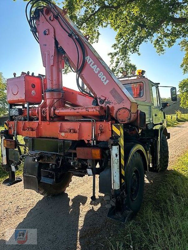 Unimog типа Mercedes-Benz U1400 427/10 Atlas Kran 10.5 M Hydraulik OM366 A Platte 3, Gebrauchtmaschine в Fitzen (Фотография 3)