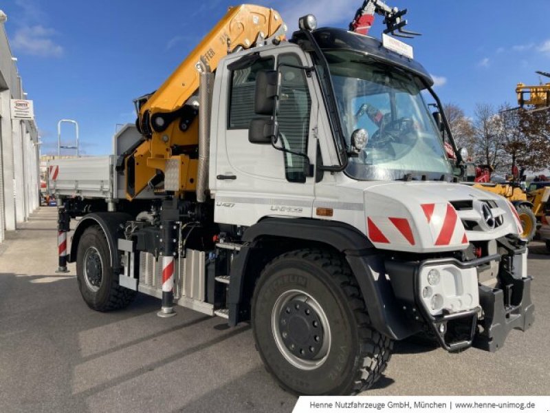 Unimog del tipo Mercedes-Benz Unimog U 427 mit Kran, Gebrauchtmaschine In Heimstetten (Immagine 9)