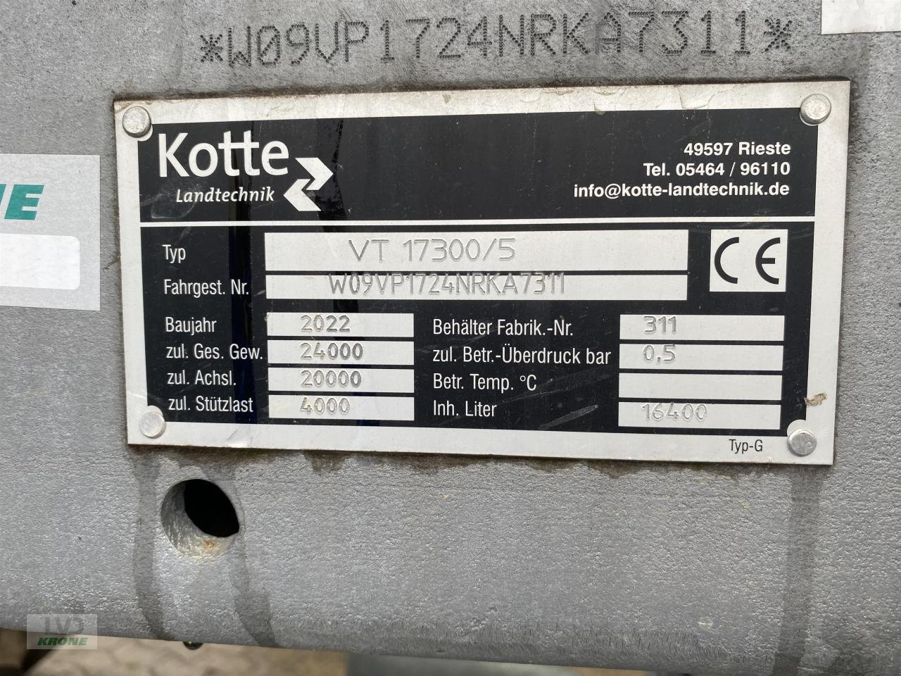 Vakuumfass типа Kotte VT 17.300, Gebrauchtmaschine в Spelle (Фотография 8)