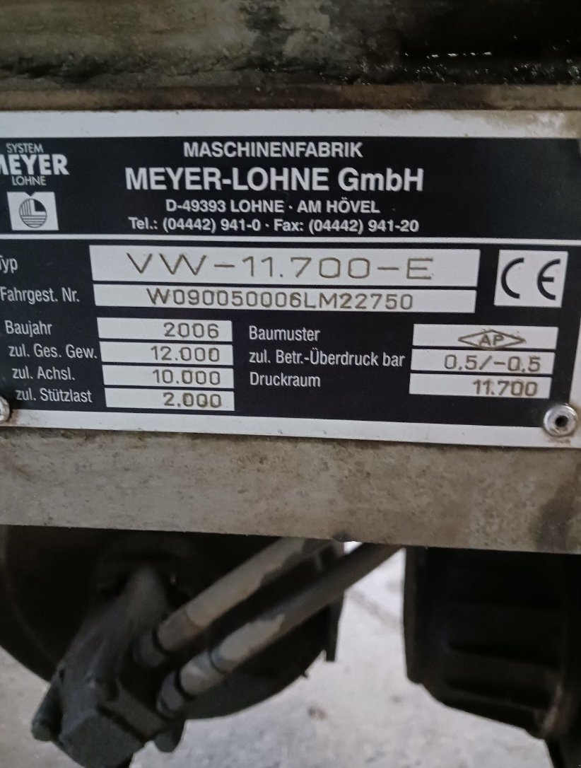 Vakuumfass tip Meyer-Lohne VW-11.700-E, Gebrauchtmaschine in Rietberg (Poză 2)