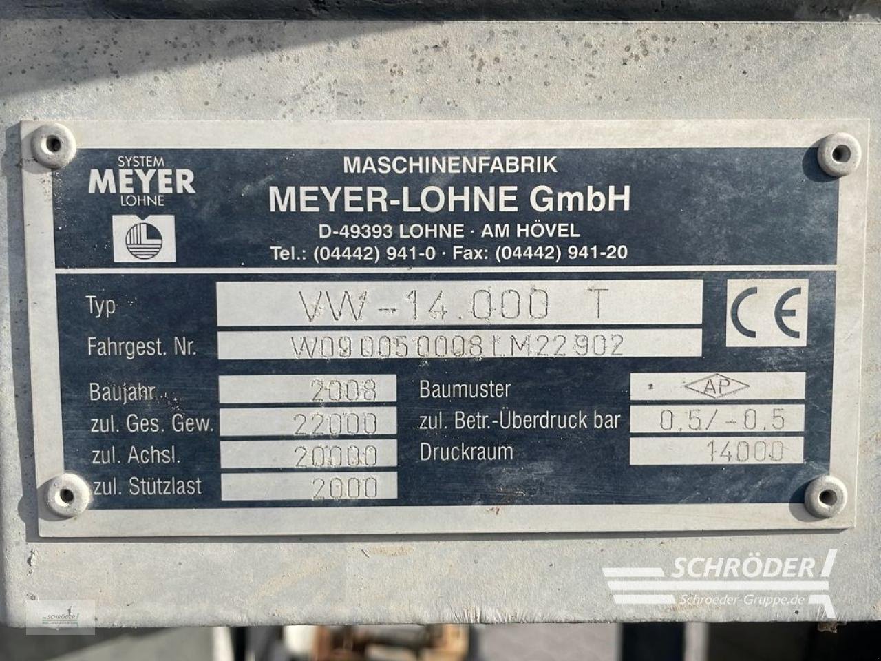 Vakuumfass des Typs Meyer-Lohne VW 14000 T, Gebrauchtmaschine in Westerstede (Bild 23)