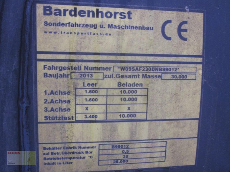 Vakuumfass za tip Sonstige Bardenhorst 25000, 25 cbm, Tanksattelauflieger, Zu, Gebrauchtmaschine u Westerstede (Slika 11)