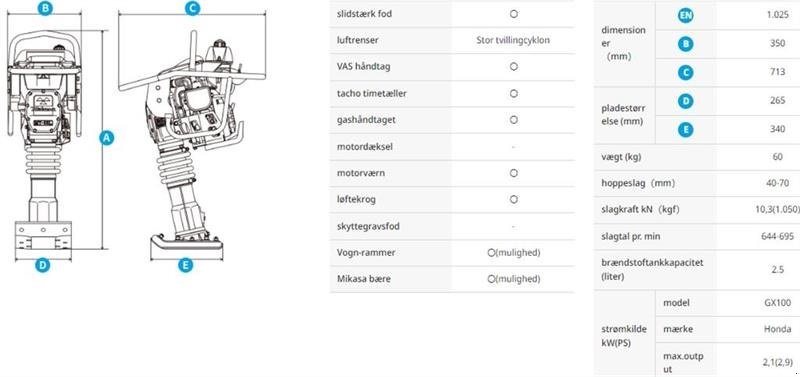 Vibrations-Stampfer a típus Sonstige MTX-50E Jordloppe/Stamper, Gebrauchtmaschine ekkor: Aalborg SV (Kép 2)