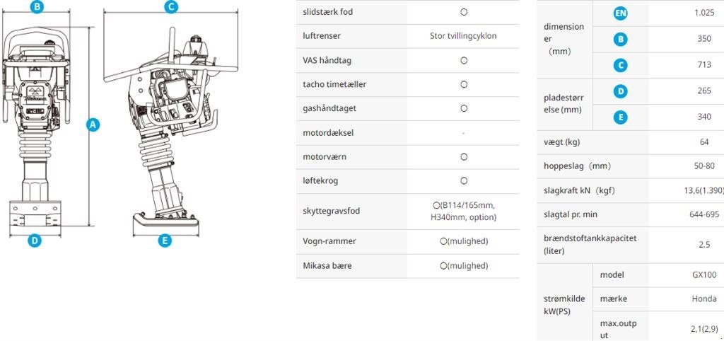 Vibrations-Stampfer del tipo Sonstige MTX-60E Jordloppe/Stamper, Gebrauchtmaschine en Aalborg SV (Imagen 2)